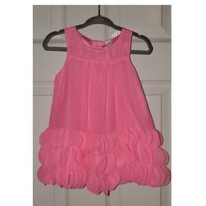 EUC Cherokee Toddler Size 12m Hot Pink Party Dress Ruffles